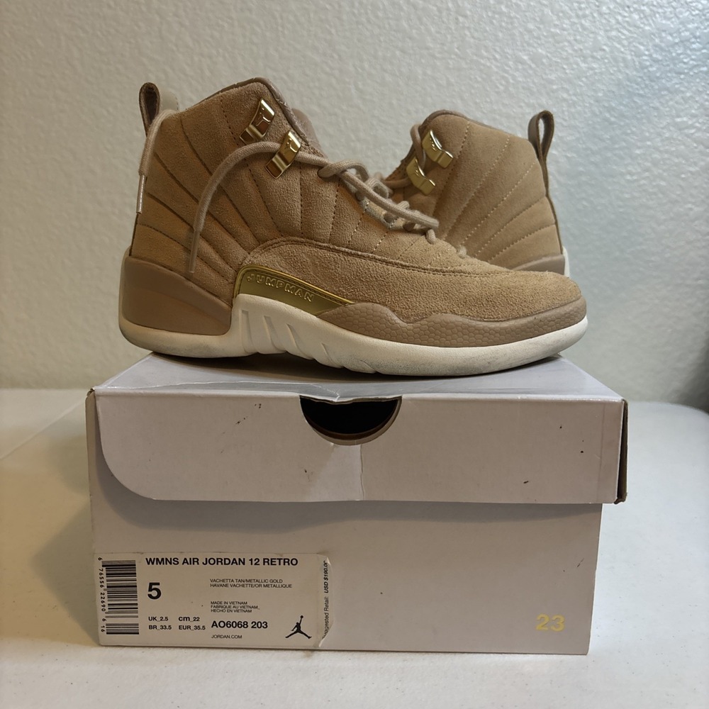 JORDAN 12 Retro Vachetta‎ Tan Women's - AO6068-203 MT with box